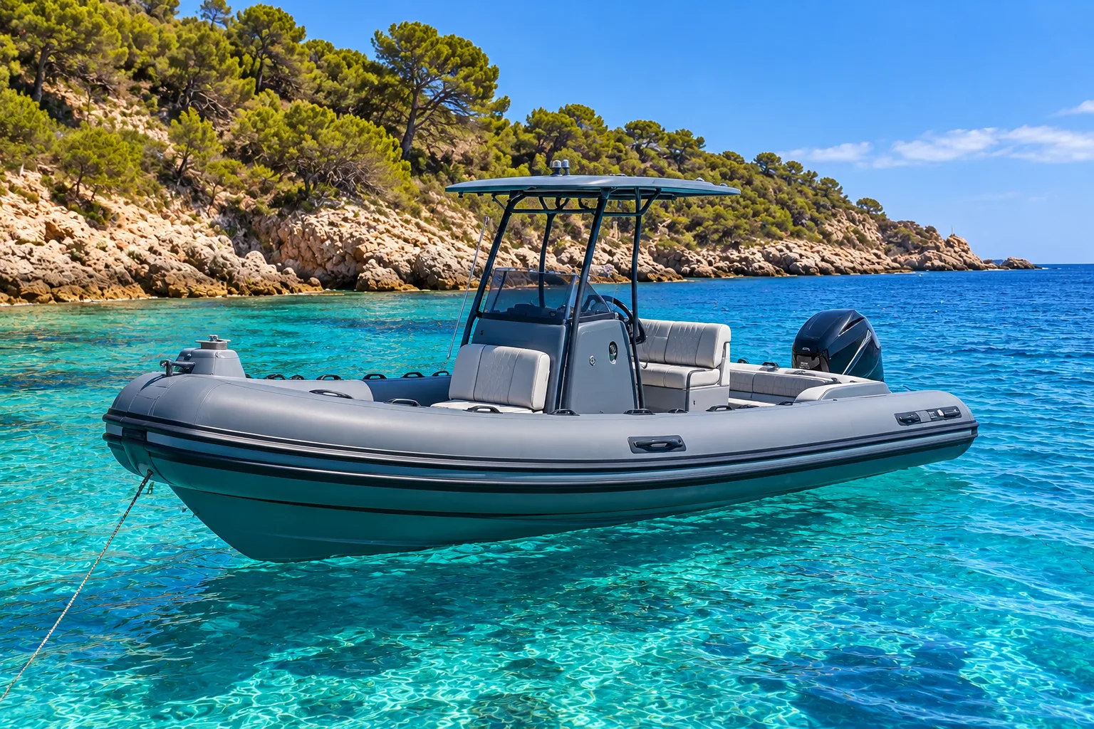RIB mit Sonnendach · Cala Ratjada