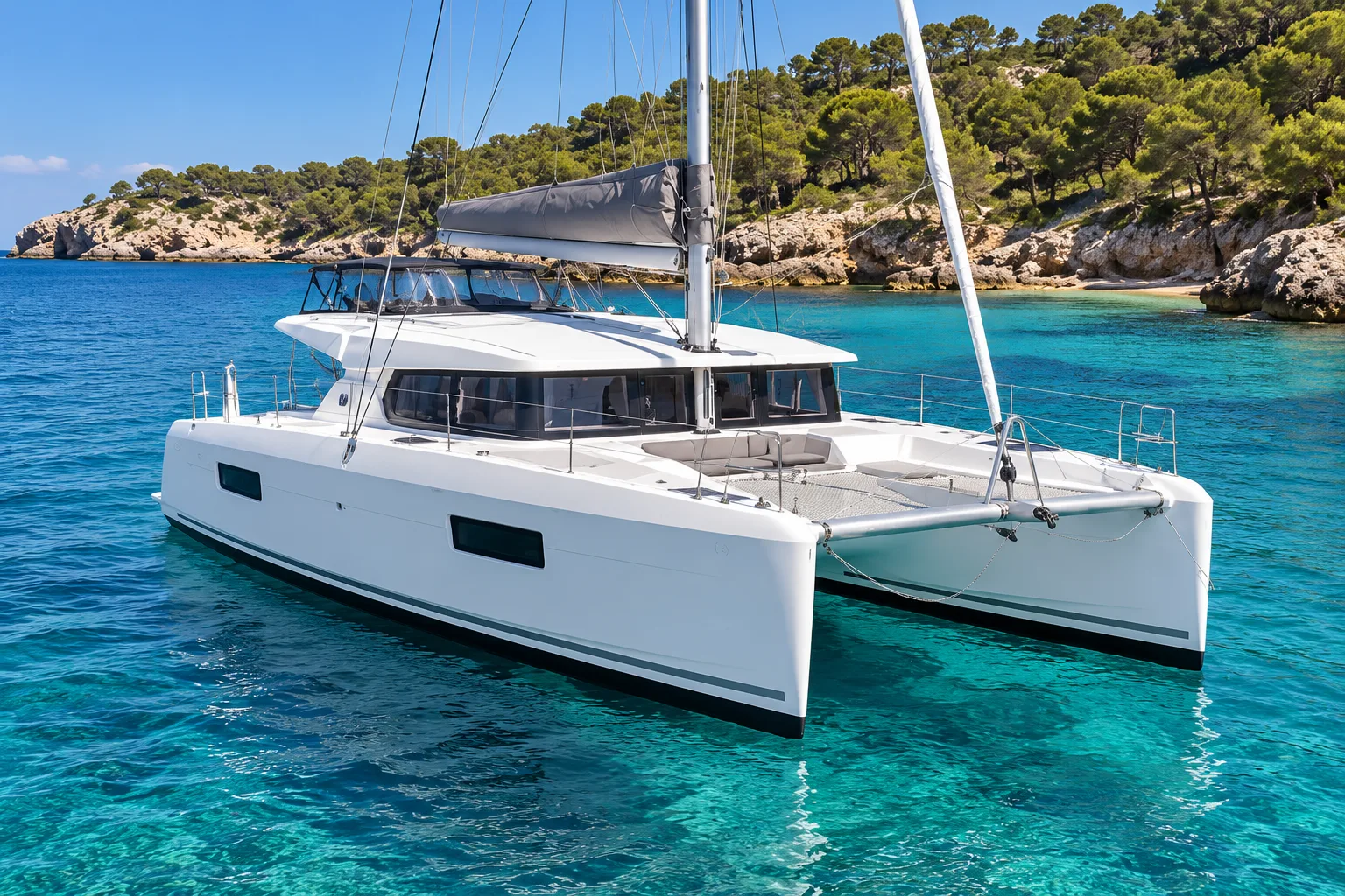 Segelkatamaran mit Salon · Portocolom