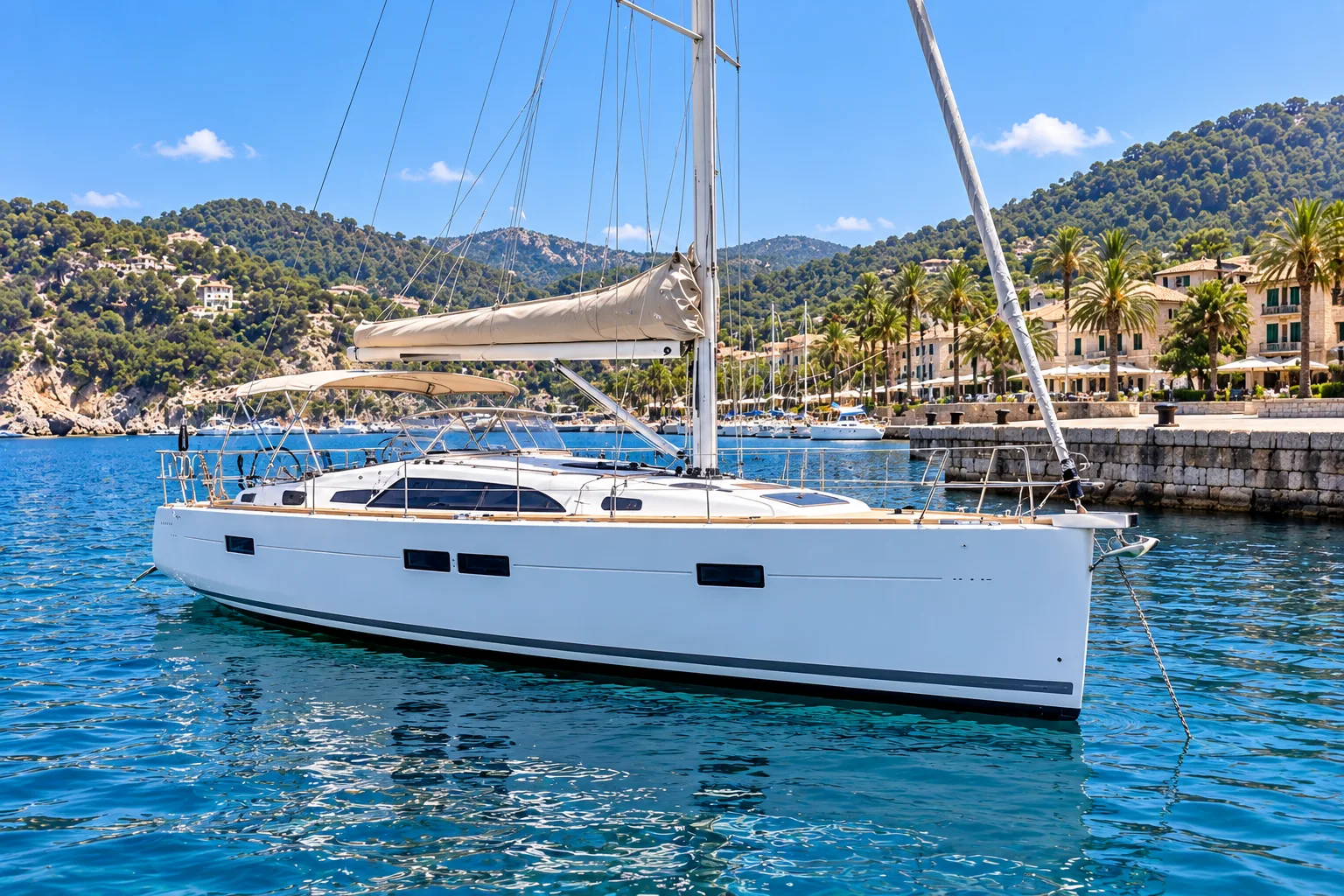 Segelyacht mit Doppelsteuerstand · Port de Sóller
