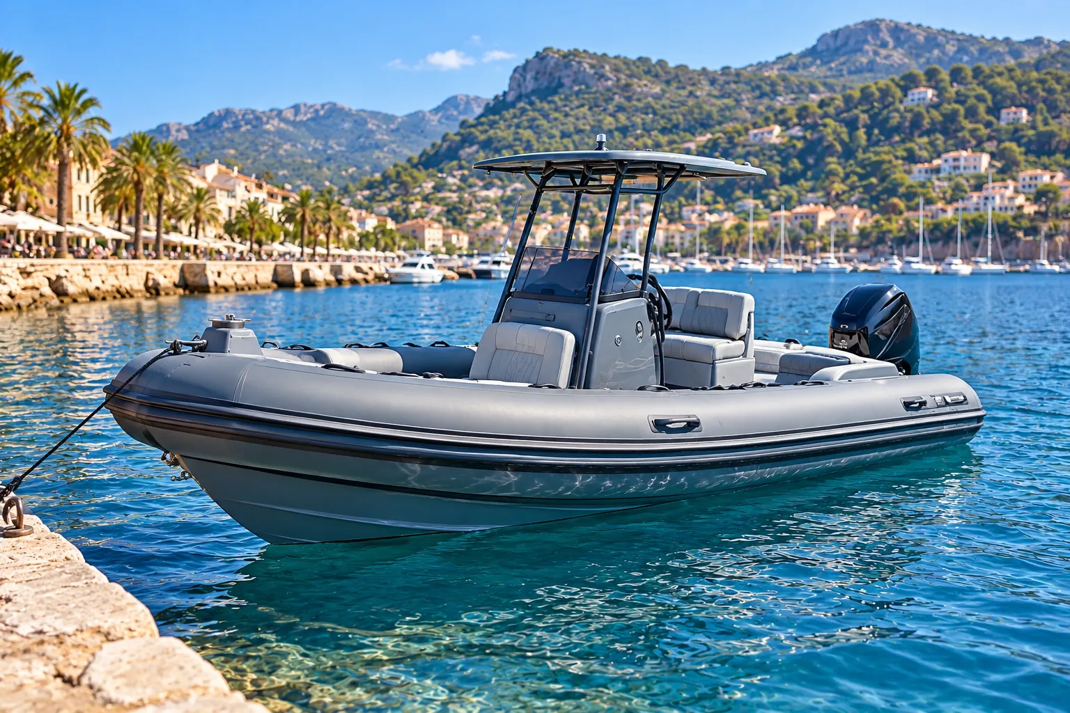 RIB mit Sonnendach · Port de Sóller