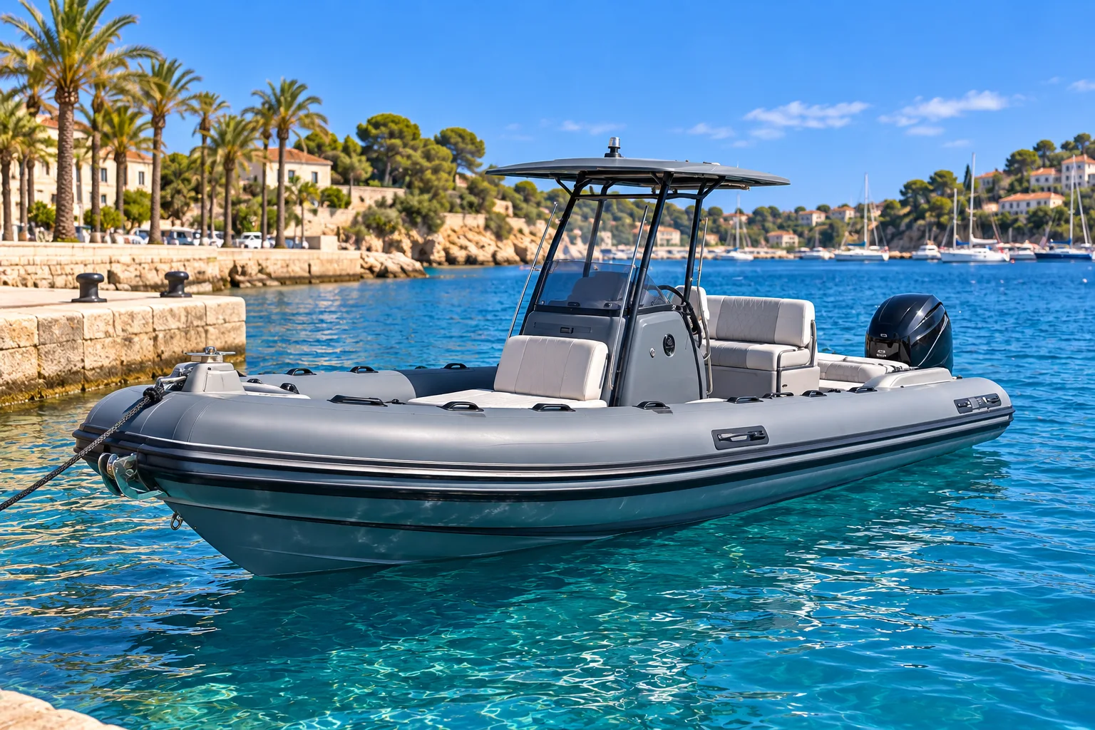 RIB mit Sonnendach · Porto Cristo