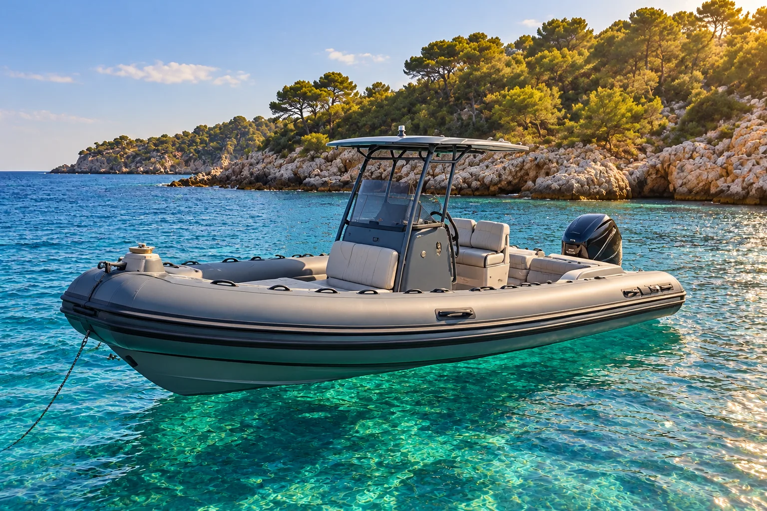 RIB mit Sonnendach · Portocolom