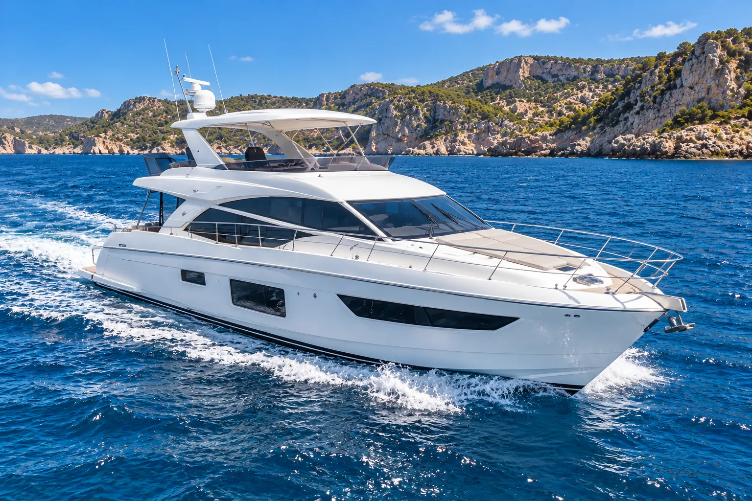 Flybridge-Motoryacht · Port Adriano
