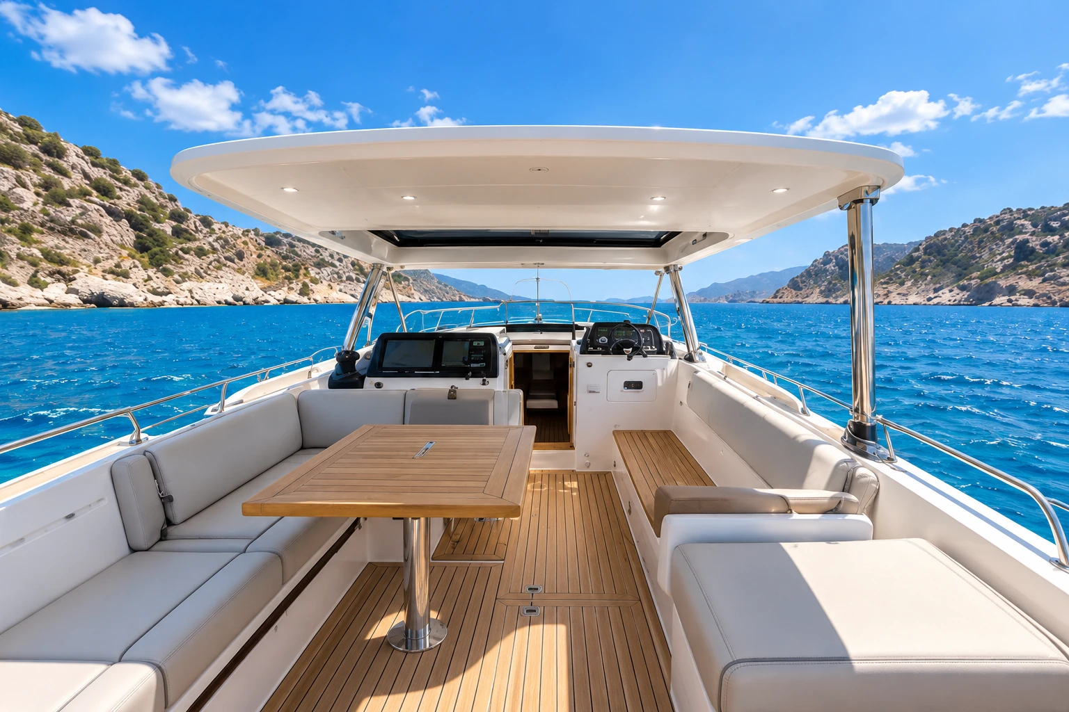 Flybridge-Motoryacht · Port d’Andratx – Illustrationsfoto zum Bootstyp