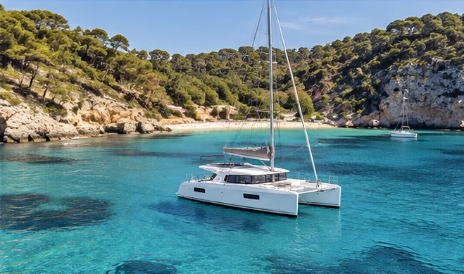 Generiertes Illustrationsfoto einer Yacht auf Mallorca